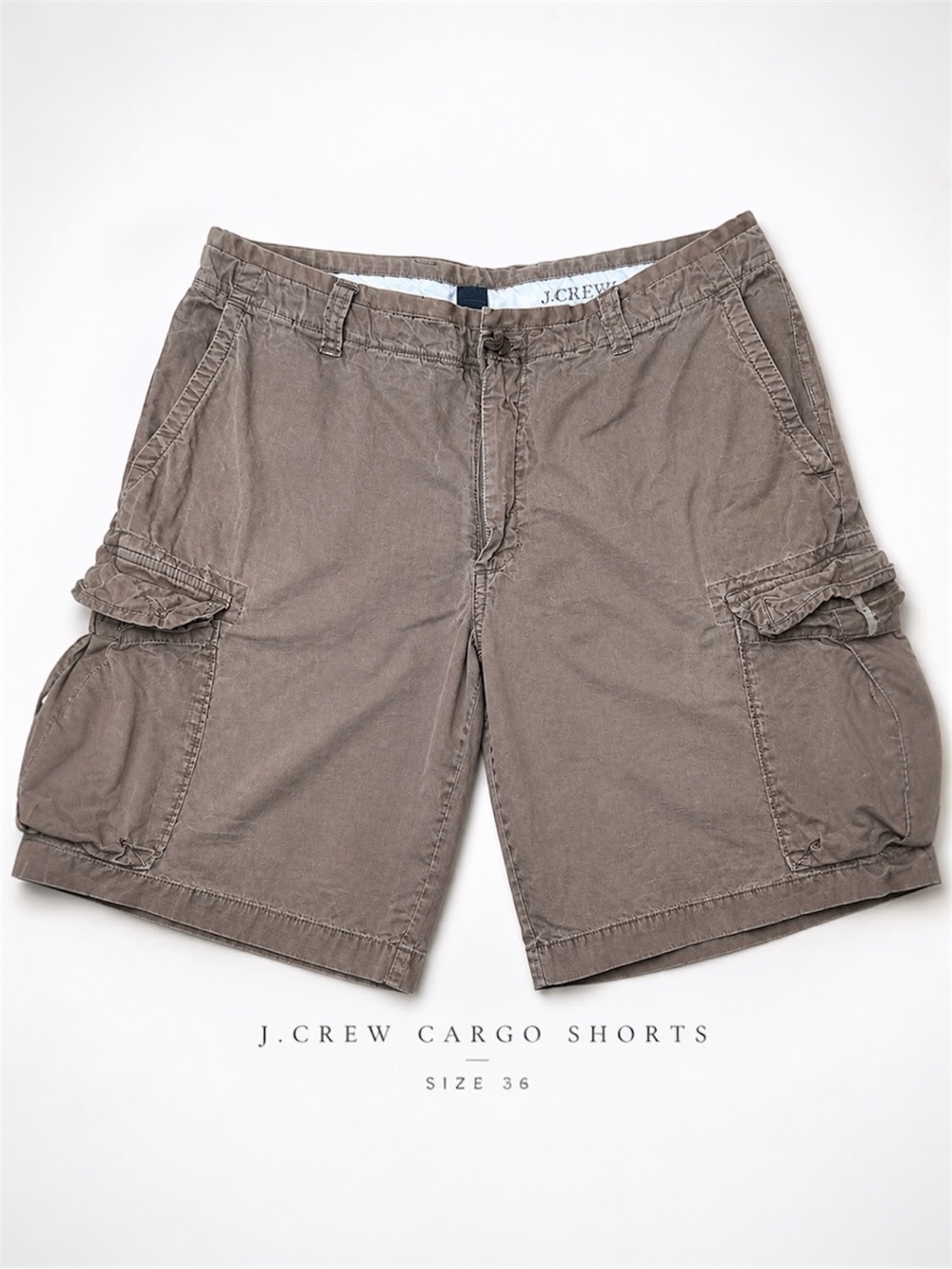 J. Crew Cargo Shorts Size 36 Brown Broken-In Classic Casual Men’s